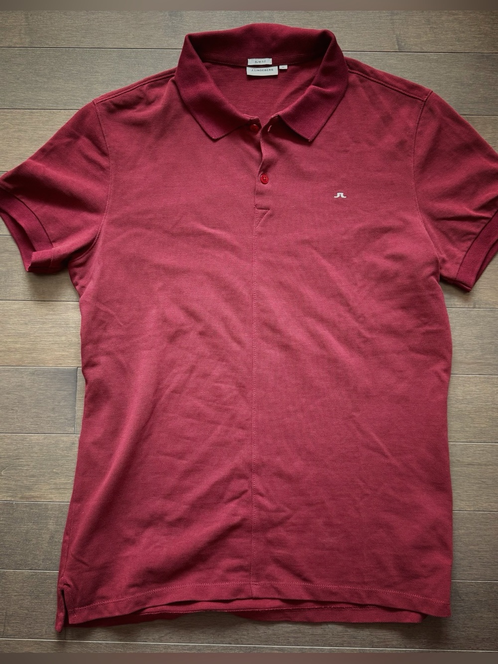J.Lindeberg Men's Burgundy Polo Shirt